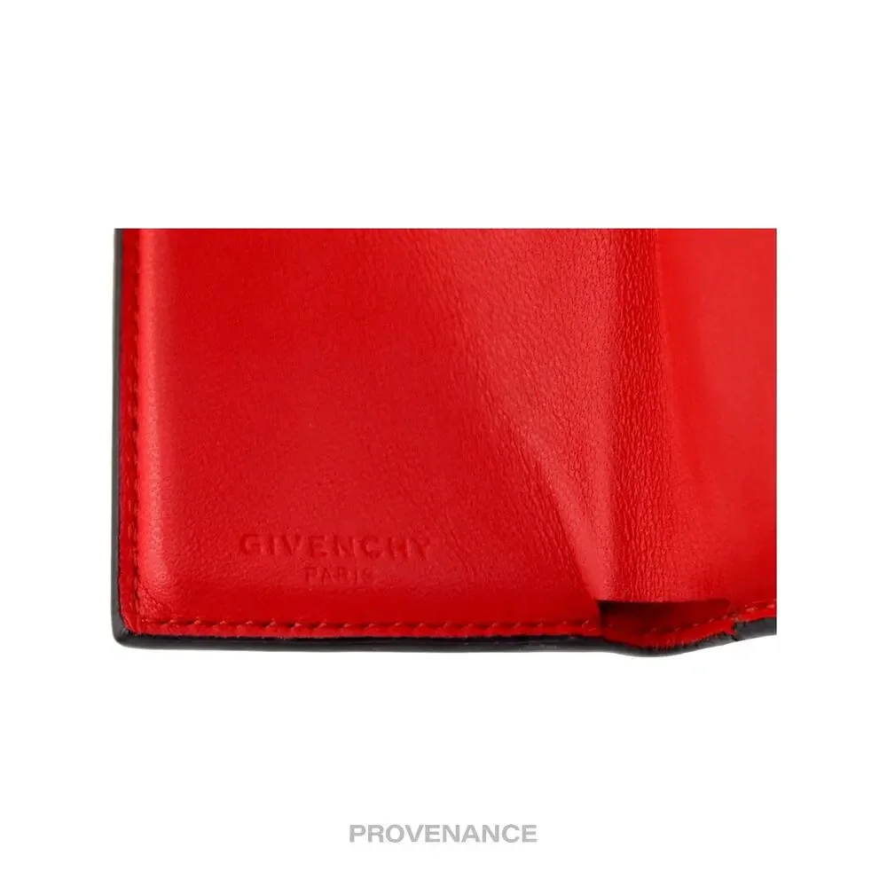 🔴 Givenchy Two Tone Trifold Wallet - Burgundy Leather - Picture 6 of 8